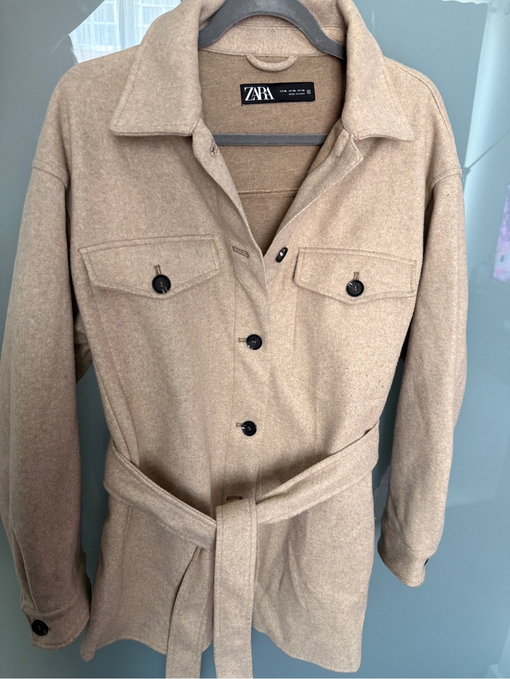 ZARA Beige Belted Trench Coat Jacket
